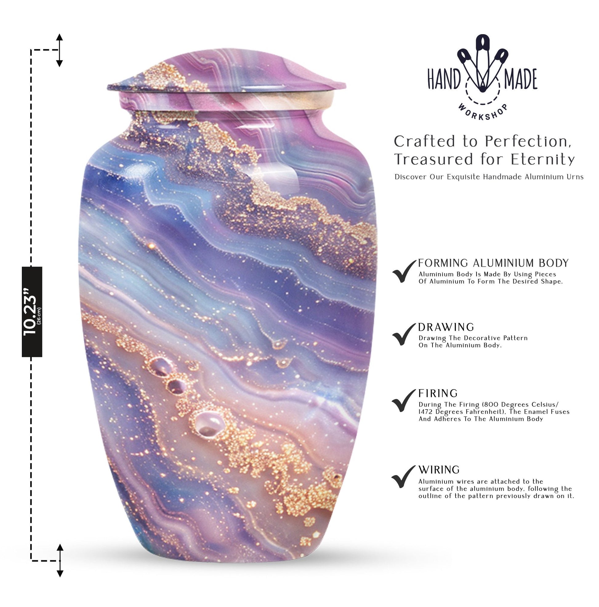 Classic Abstract Urn, large memorial urn for male adults