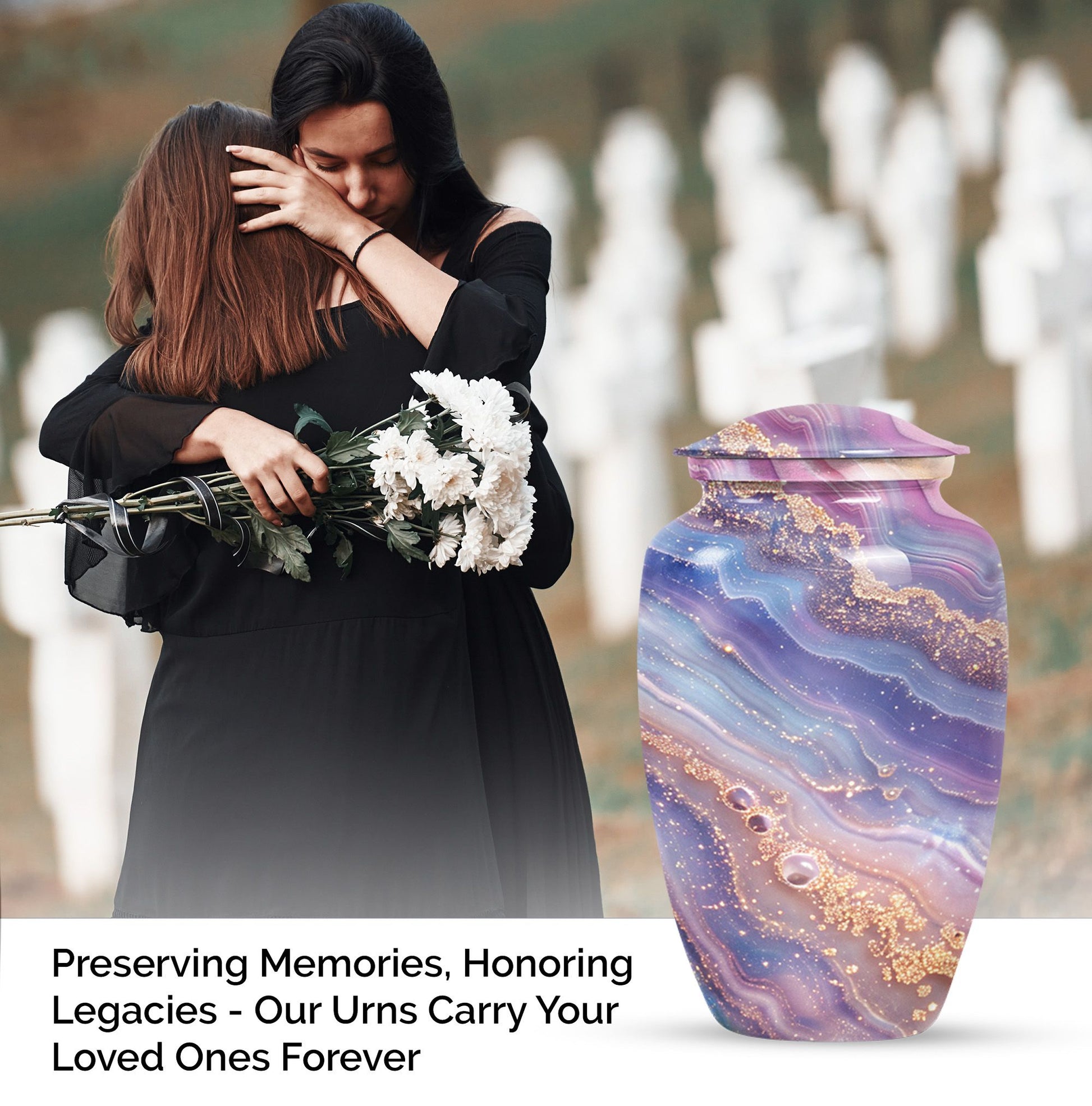 Classic Abstract Urn, large memorial urn for male adults