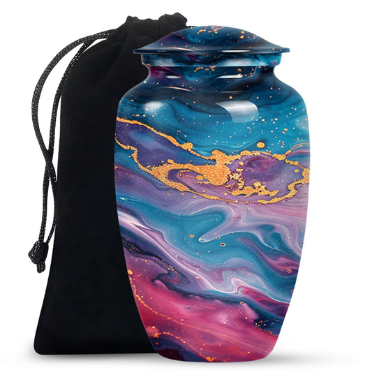 large classic Abstract Urn includes velvet pouch