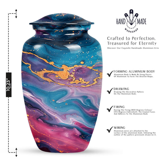 large classic Abstract Urn includes velvet pouch