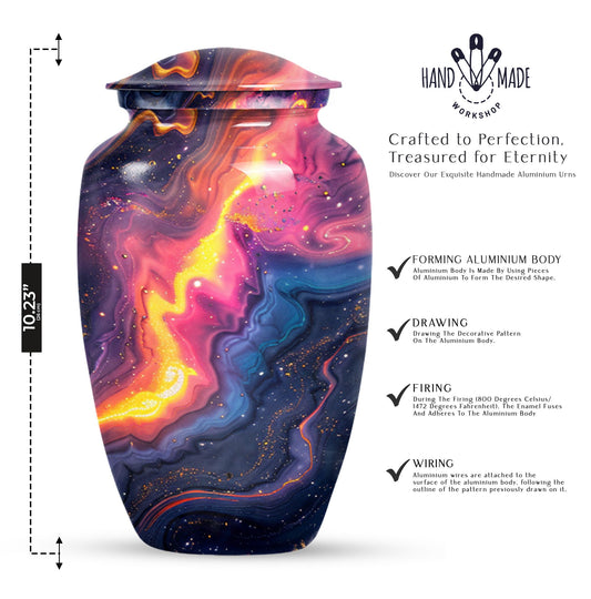 10-inch abstract memorial urn for ashes.