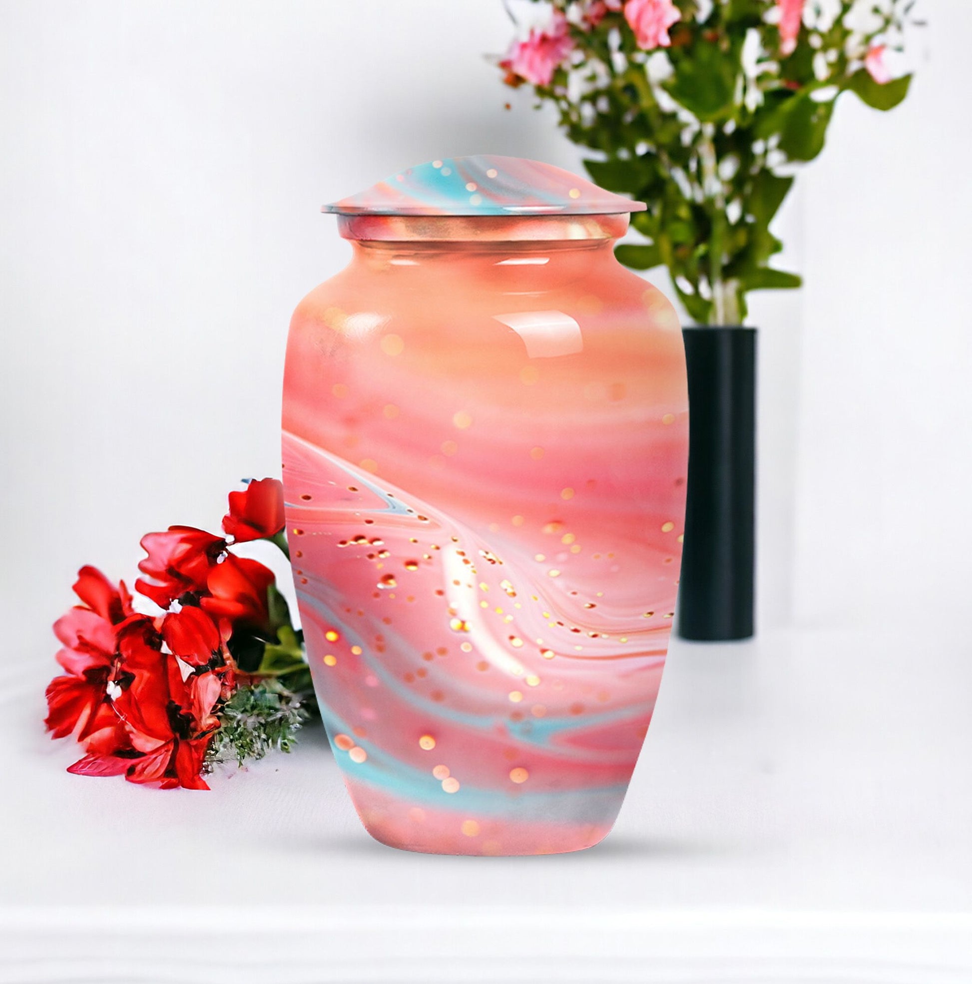 abstract urn, funeral cremation and memorial large urn.