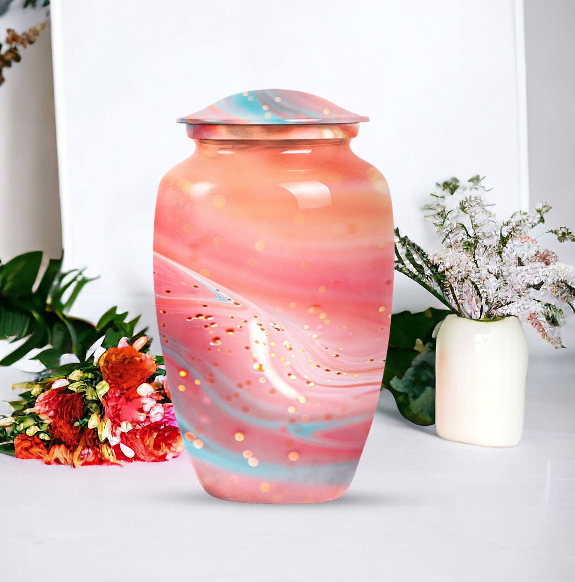 abstract urn, funeral cremation and memorial large urn.