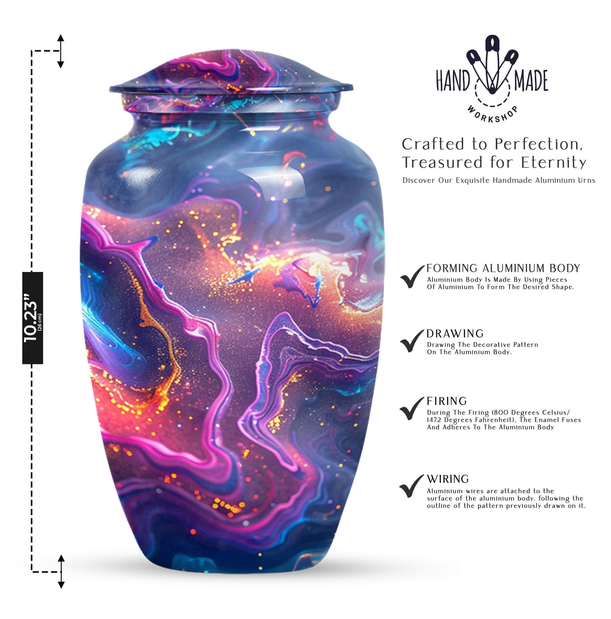 Classic abstract urn for adult human ashes