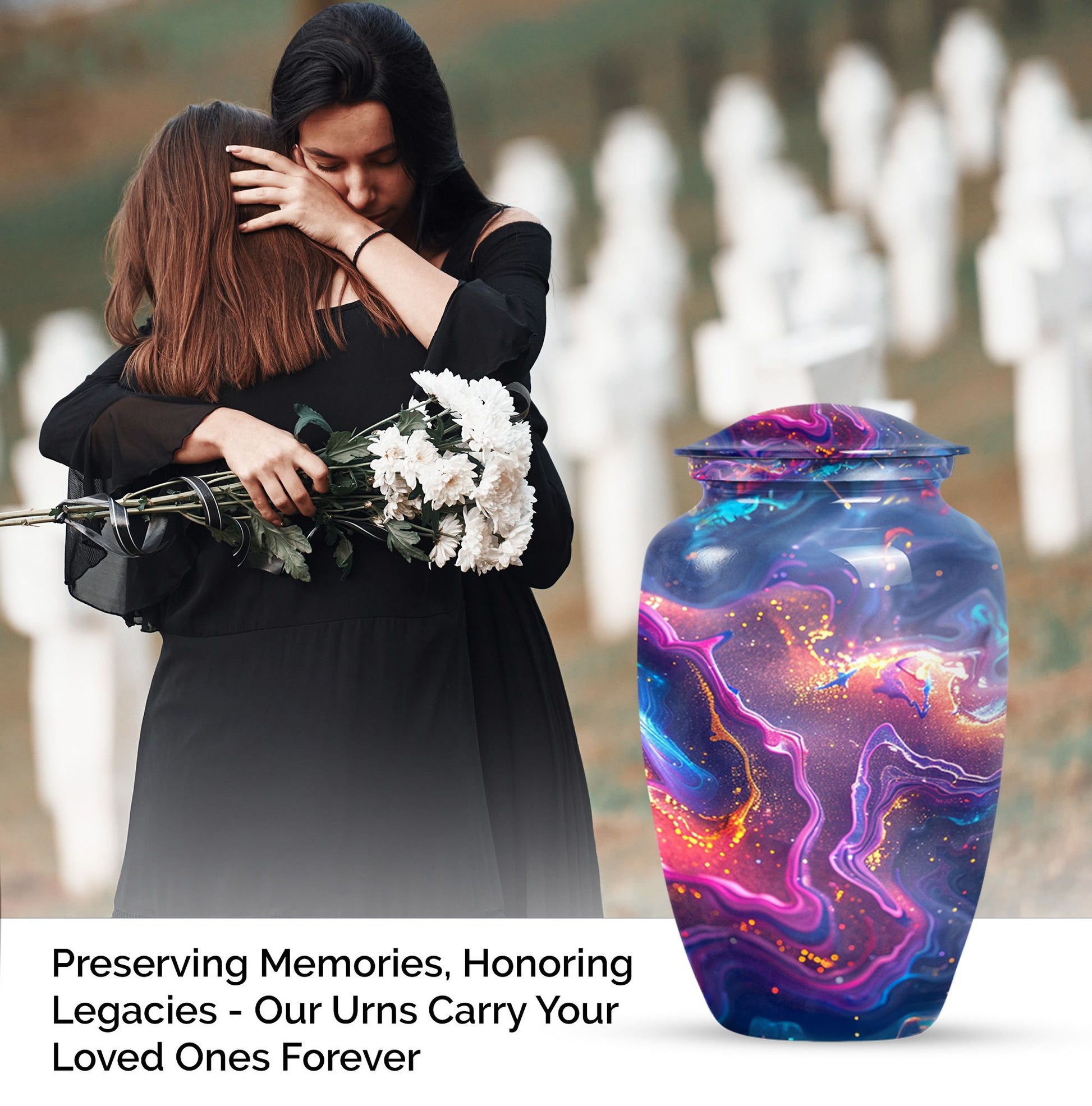 Classic abstract urn for adult human ashes