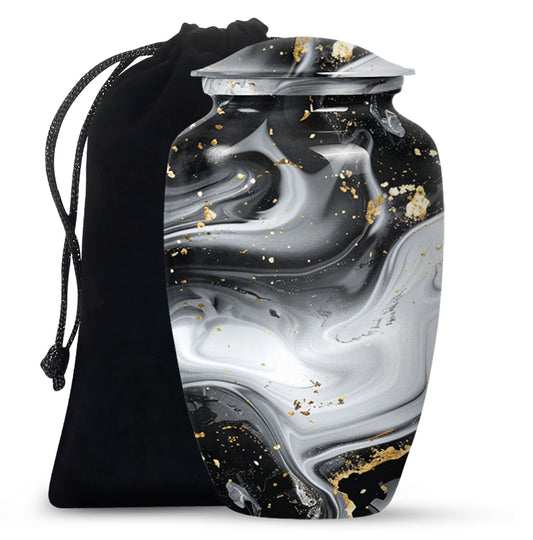 abstract aluminum classic urn for adult male cremation,