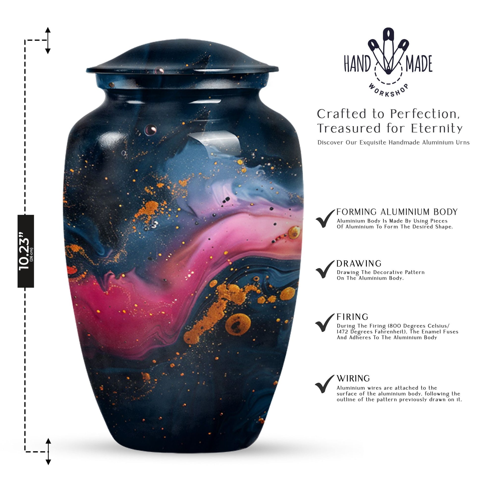 abstract memorial urn for adult female ashes