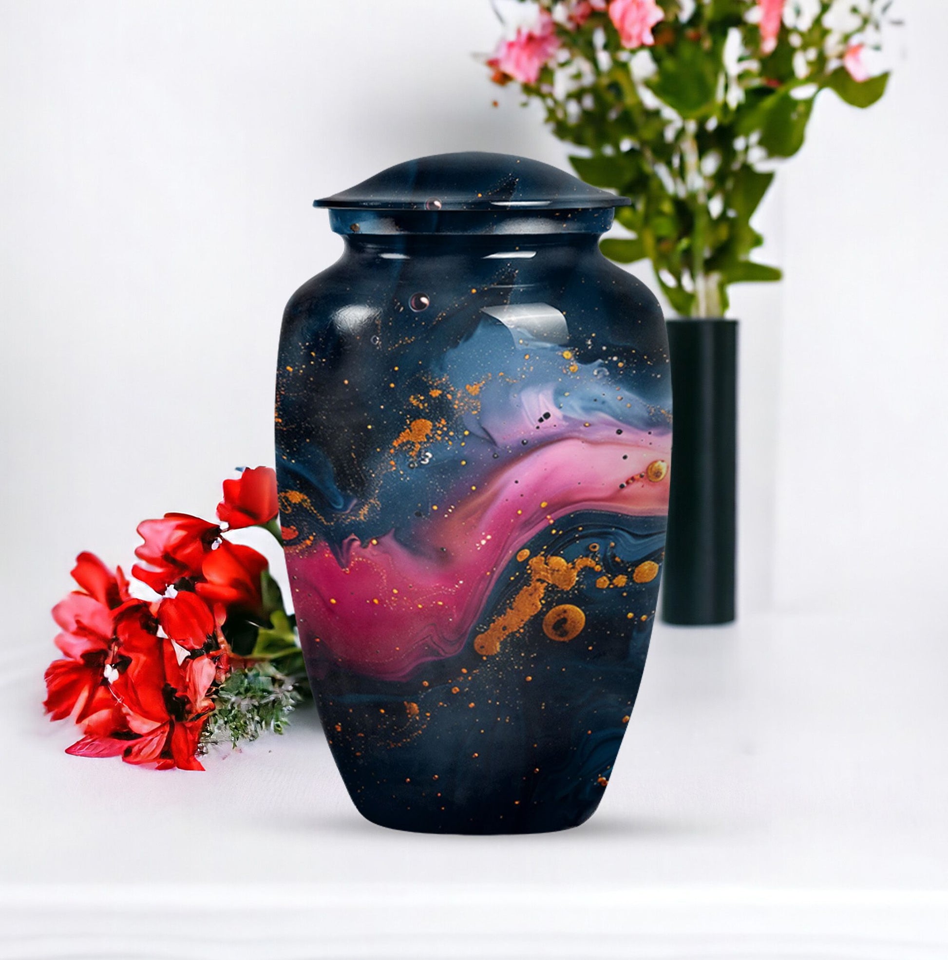 abstract memorial urn for adult female ashes