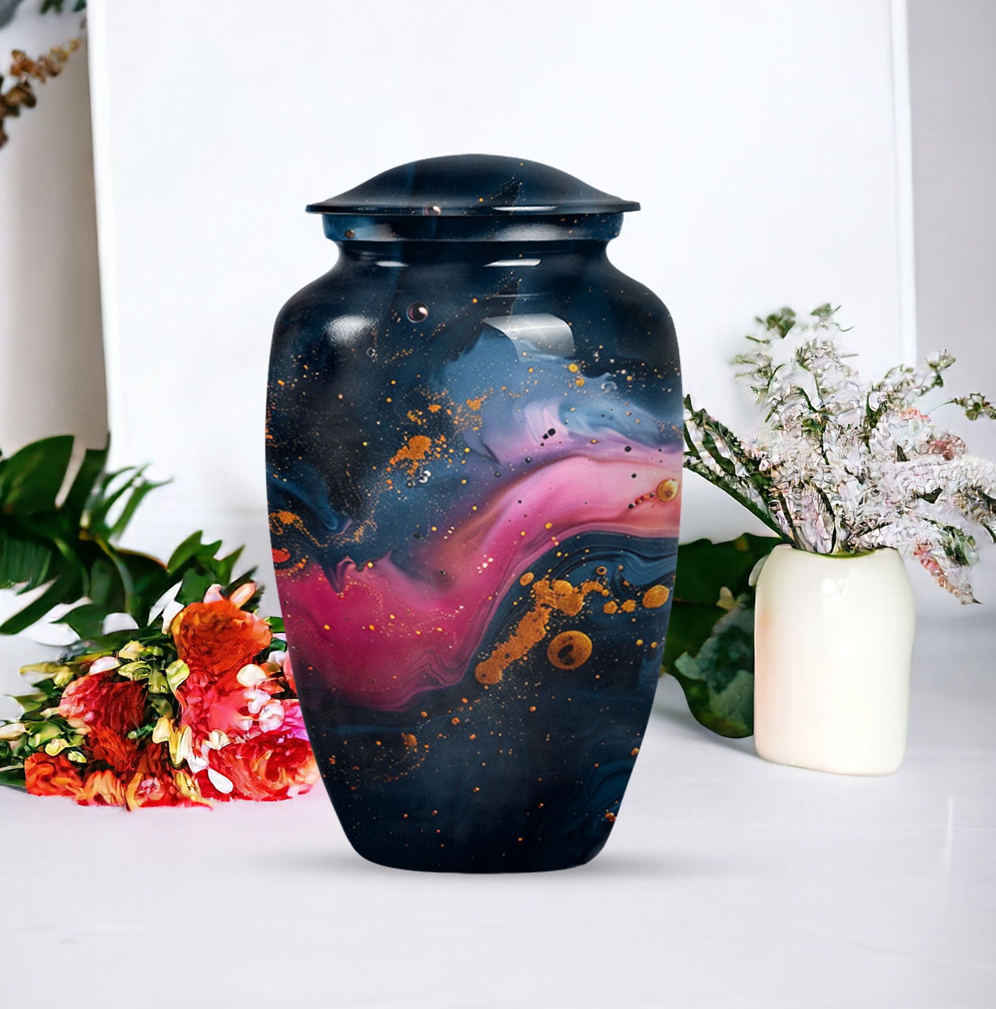 abstract memorial urn for adult female ashes