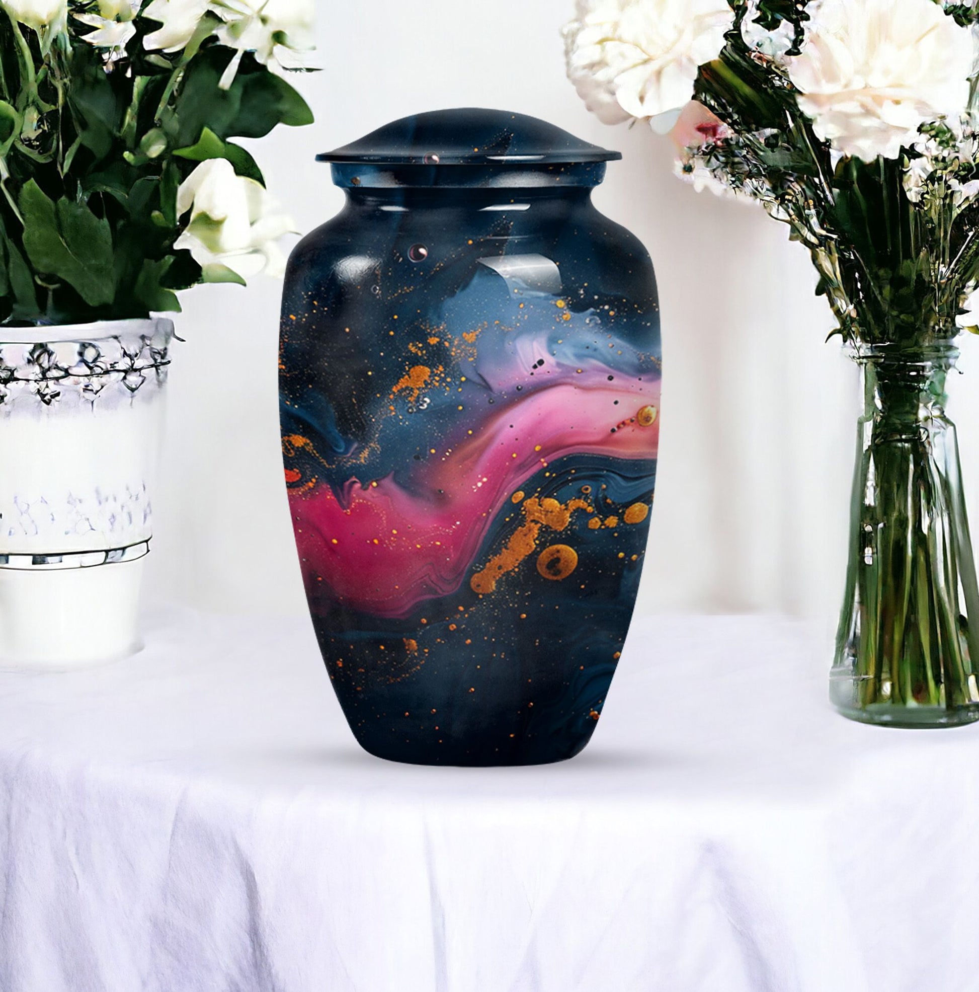 abstract memorial urn for adult female ashes