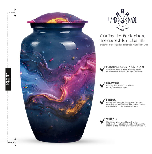 Classic Abstract Urn, 10-inch memorial adult urn