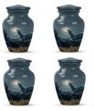 10-inch wolf howling memorial urn for burial, 