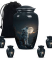 wolf howling urn for ashes, cremation urn