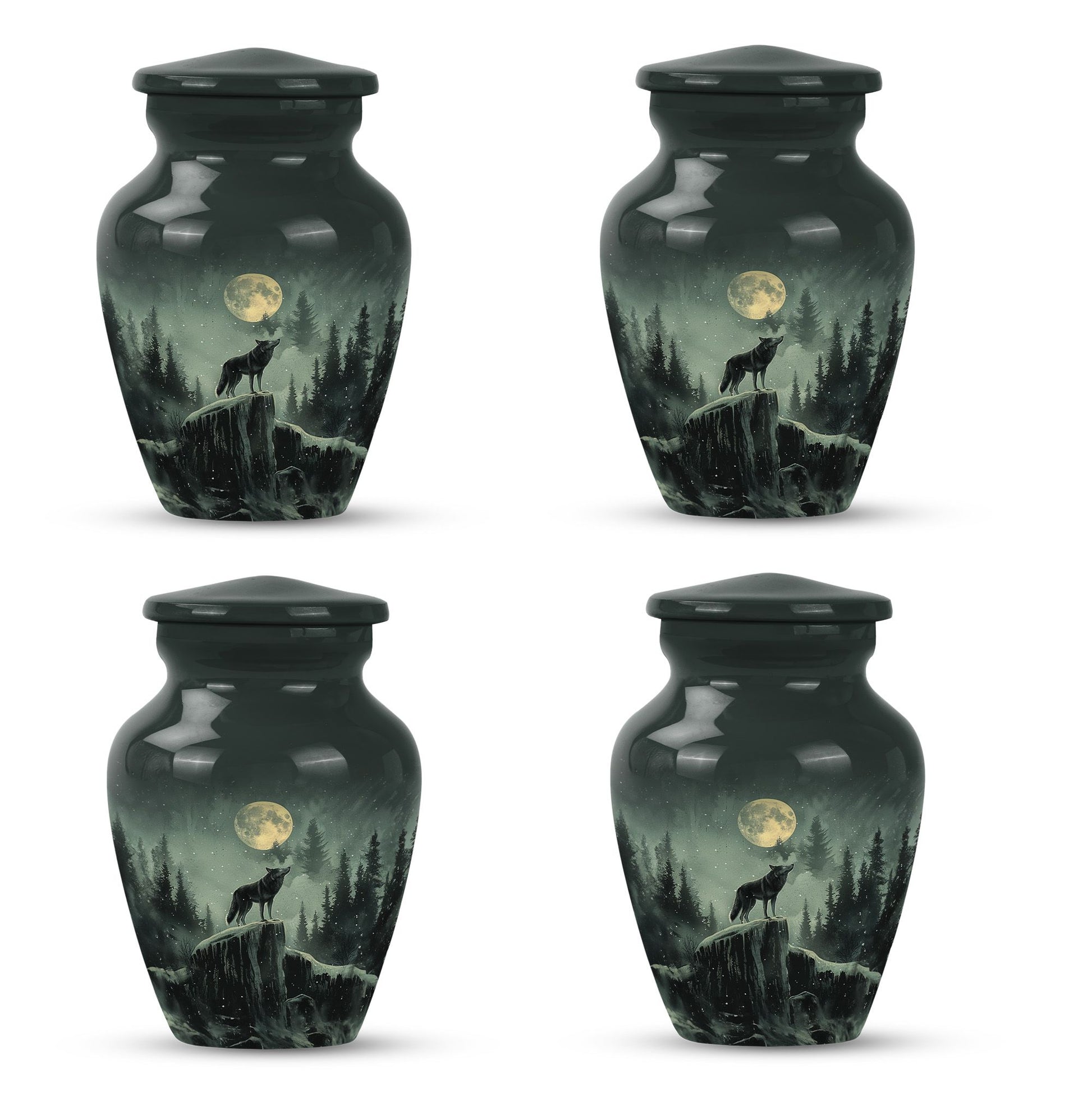 10-inch wolf howling urn, adult funeral and cremation