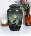 10-inch wolf howling urn, adult funeral and cremation