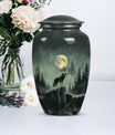 10-inch wolf howling urn, adult funeral and cremation