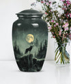 10-inch wolf howling urn, adult funeral and cremation