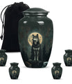 wolf howling urn, memorial urn for adult female