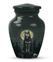 wolf howling urn, memorial urn for adult female