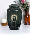 wolf howling urn, memorial urn for adult female