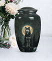 wolf howling urn, memorial urn for adult female