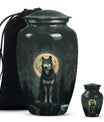 wolf howling urn, memorial urn for adult female