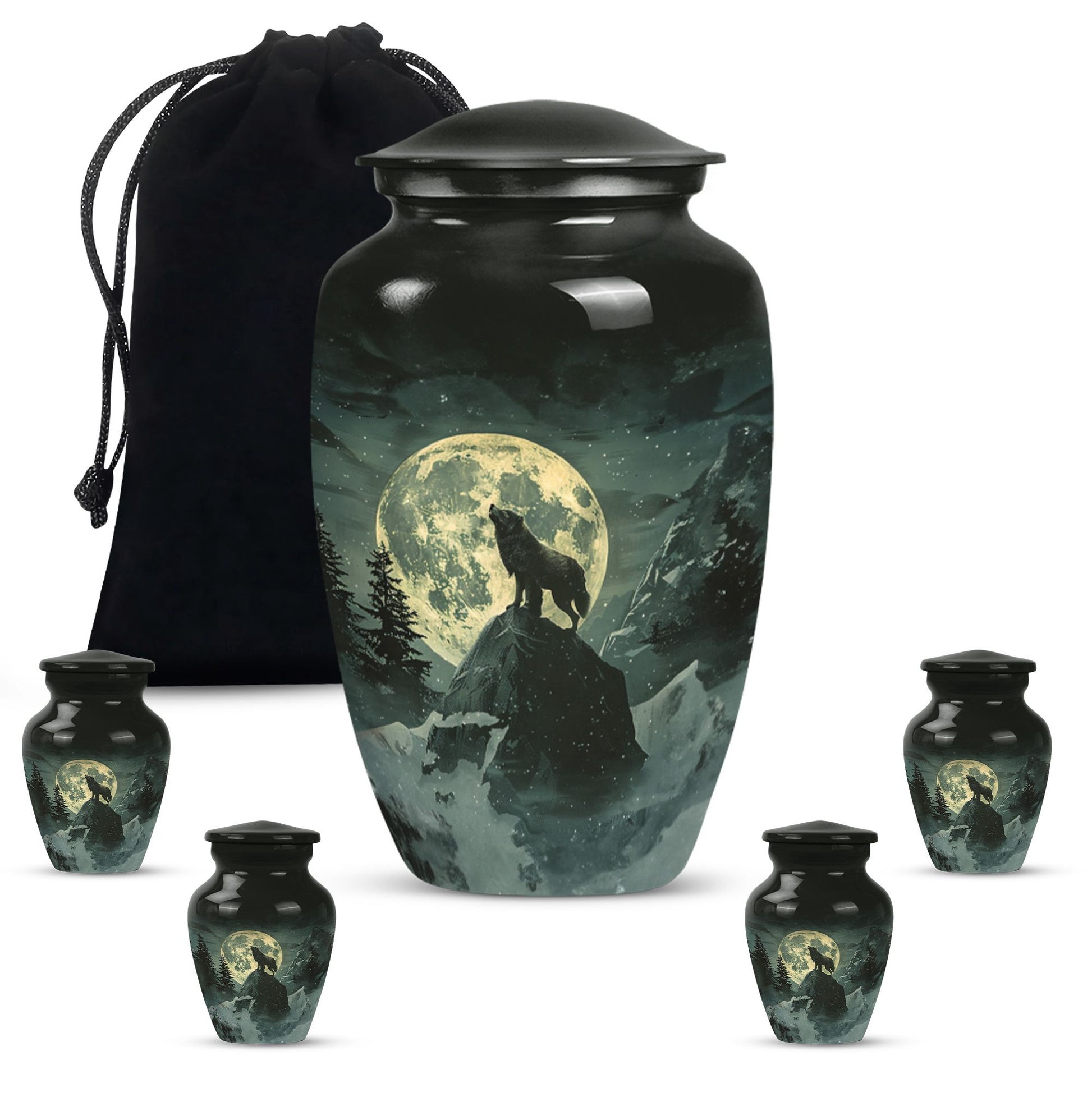 wolf howling theme for human ashes, Memorial Urns for Ashes