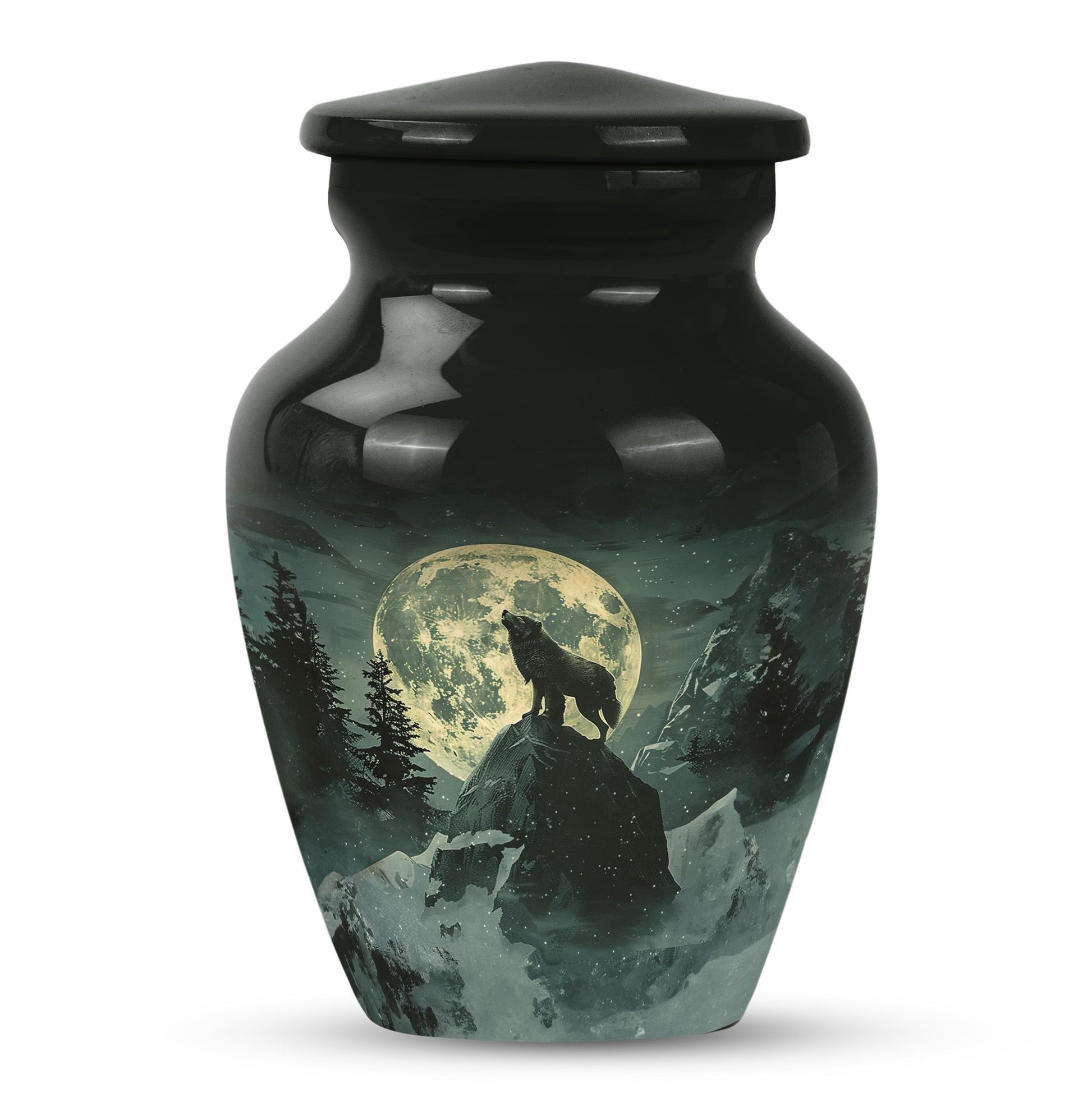 wolf howling theme for human ashes, Memorial Urns for Ashes