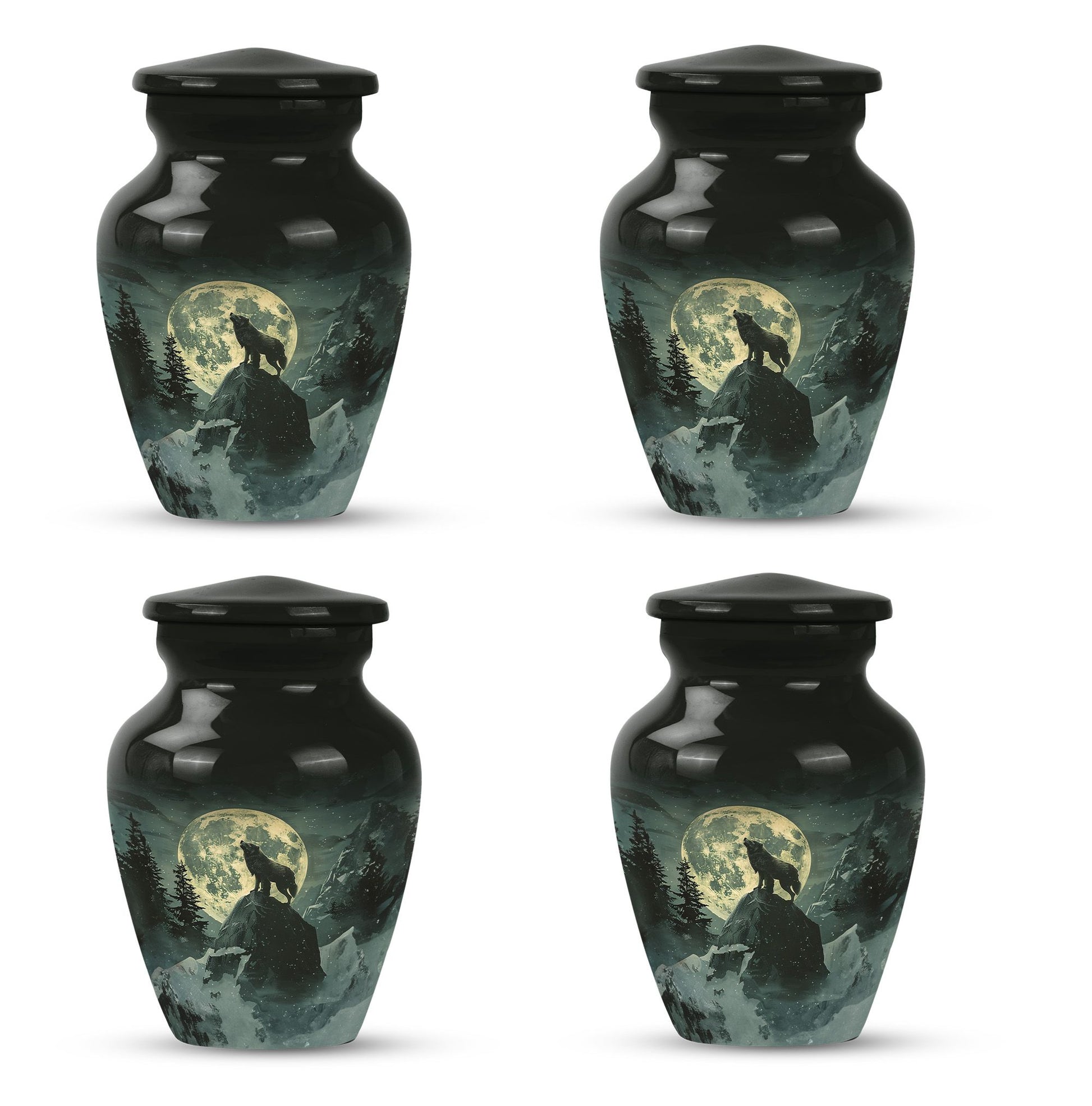 wolf howling theme for human ashes, Memorial Urns for Ashes