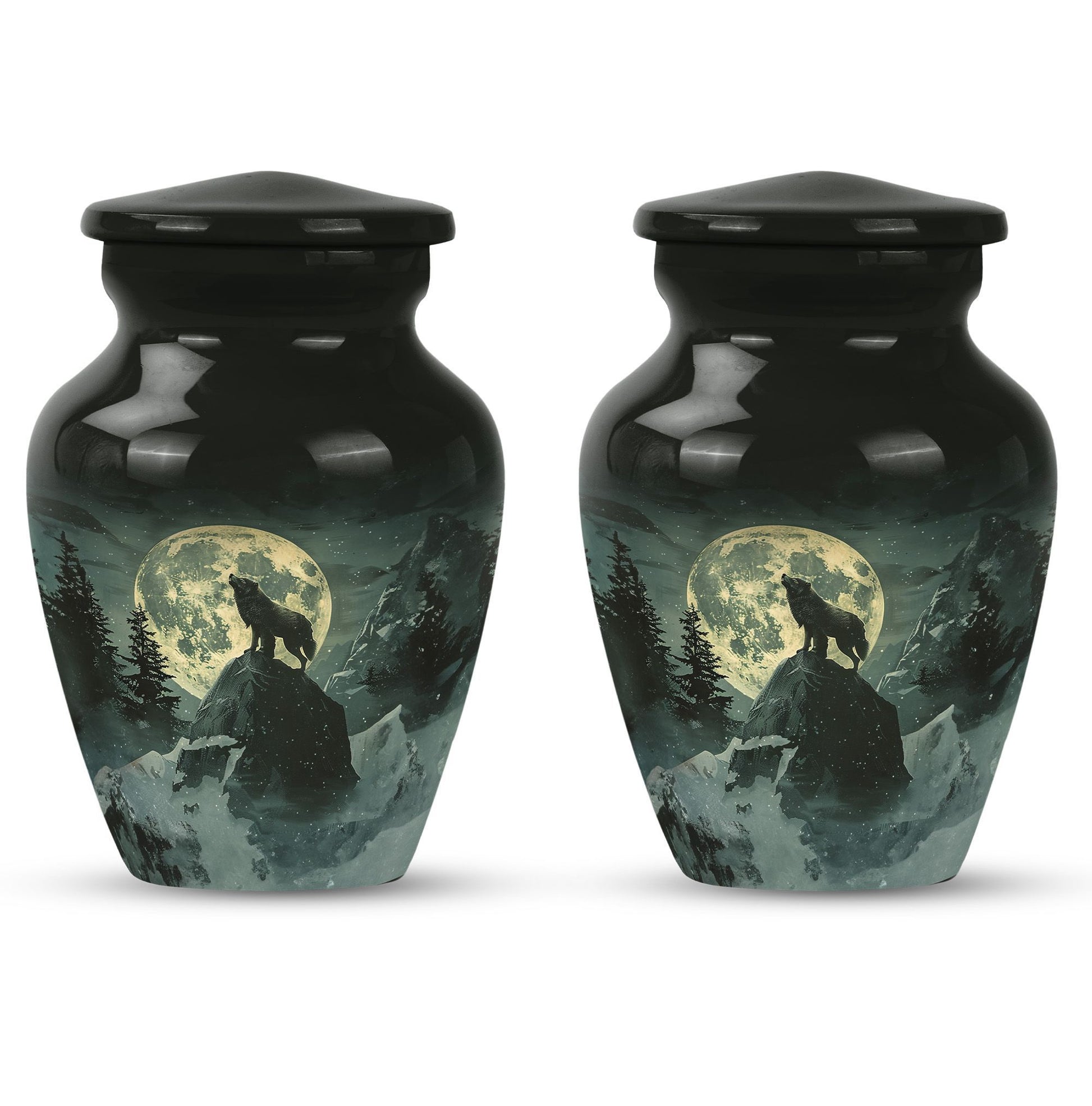 wolf howling theme for human ashes, Memorial Urns for Ashes