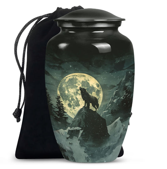 wolf howling theme for human ashes, Memorial Urns for Ashes