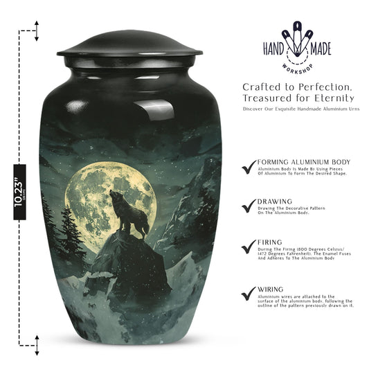 wolf howling theme for human ashes, Memorial Urns for Ashes