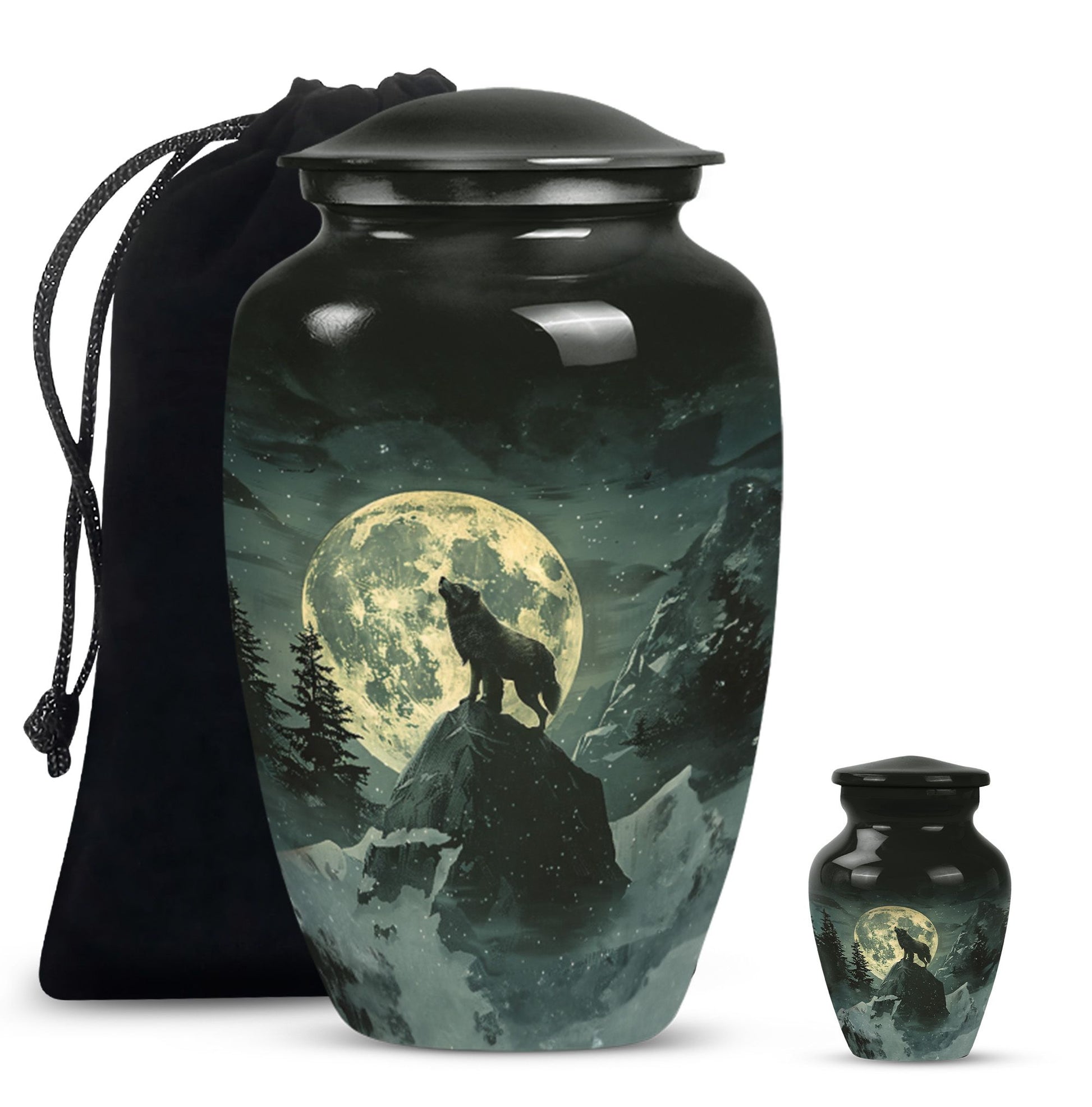 wolf howling theme for human ashes, Memorial Urns for Ashes