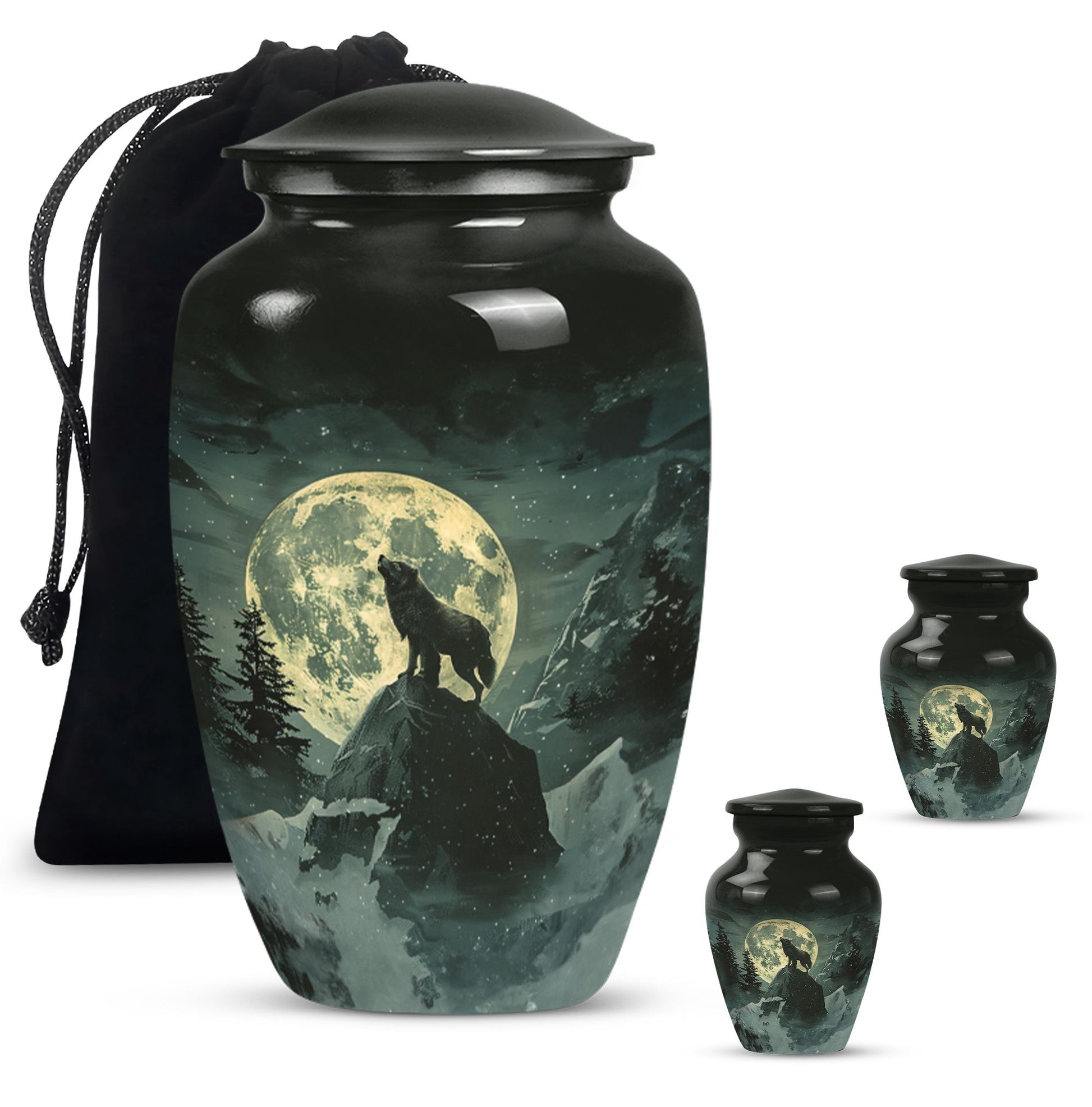 wolf howling theme for human ashes, Memorial Urns for Ashes