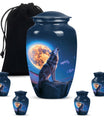 10-inch classic wolf howling urn, 