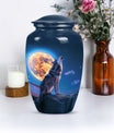 10-inch classic wolf howling urn, 