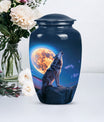 10-inch classic wolf howling urn, 