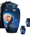 10-inch classic wolf howling urn, 