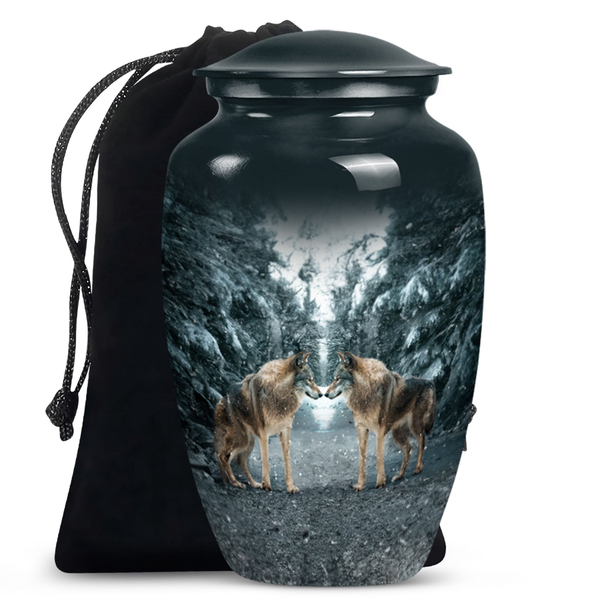 Wolf Howling Classic Urn, funeral urn for adult ashes