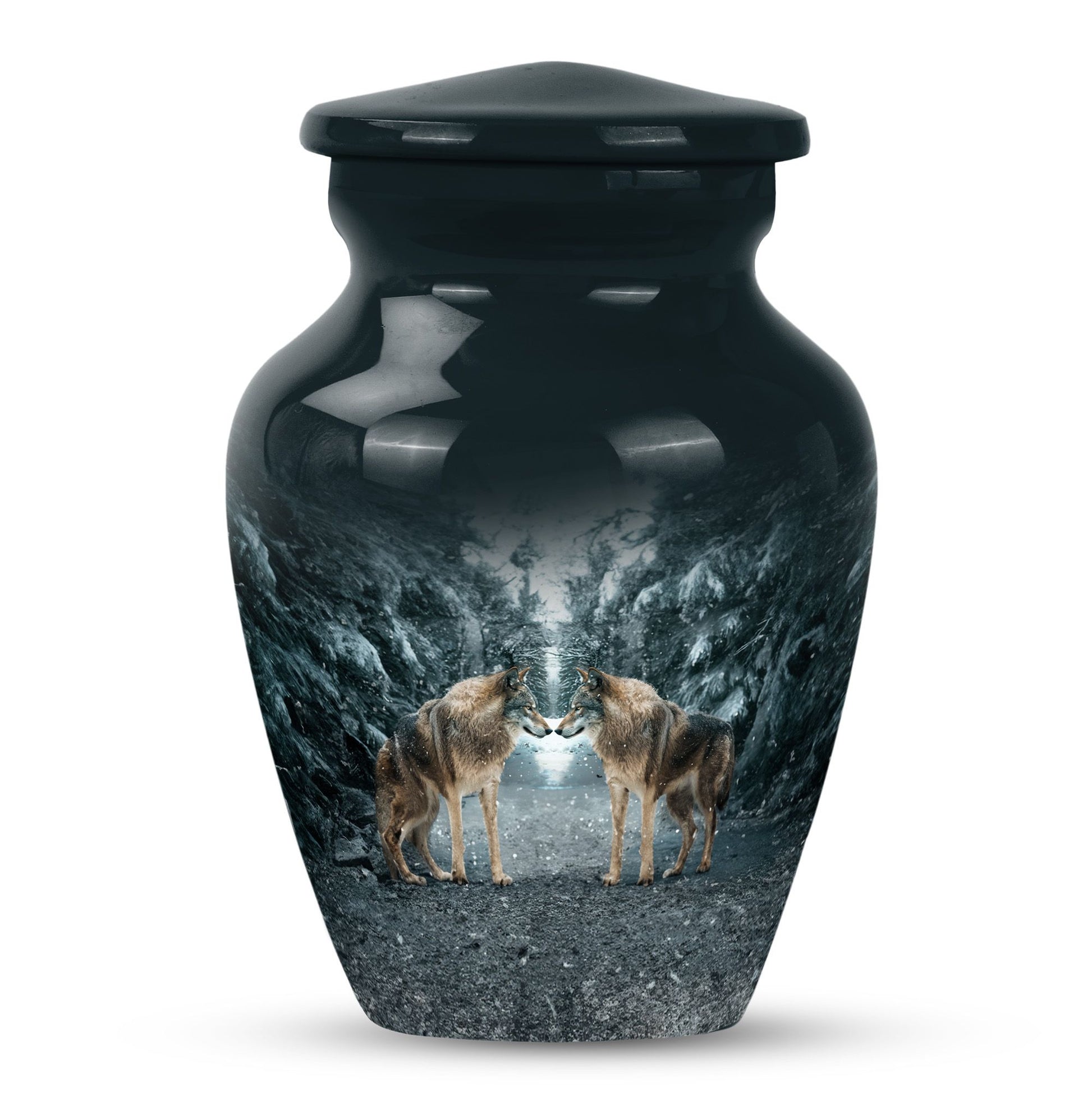 Wolf Howling Classic Urn, funeral urn for adult ashes