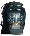 Wolf Howling Classic Urn, funeral urn for adult ashes