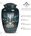 Wolf Howling Classic Urn, funeral urn for adult ashes