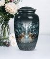 Wolf Howling Classic Urn, funeral urn for adult ashes