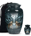 Wolf Howling Classic Urn, funeral urn for adult ashes