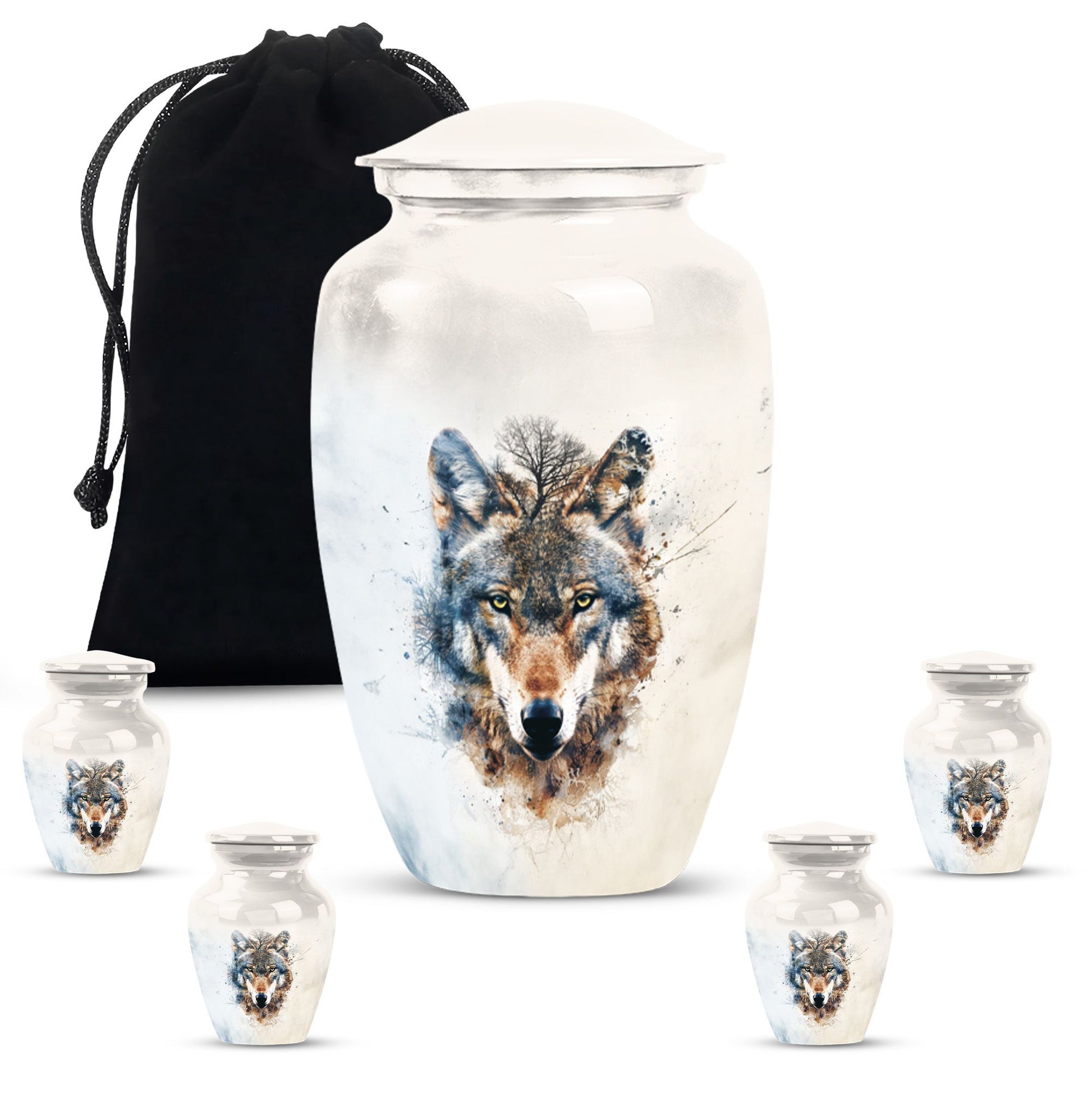 wolf howling urn, memorial urn for mom's ashes