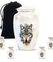 wolf howling urn, memorial urn for mom's ashes