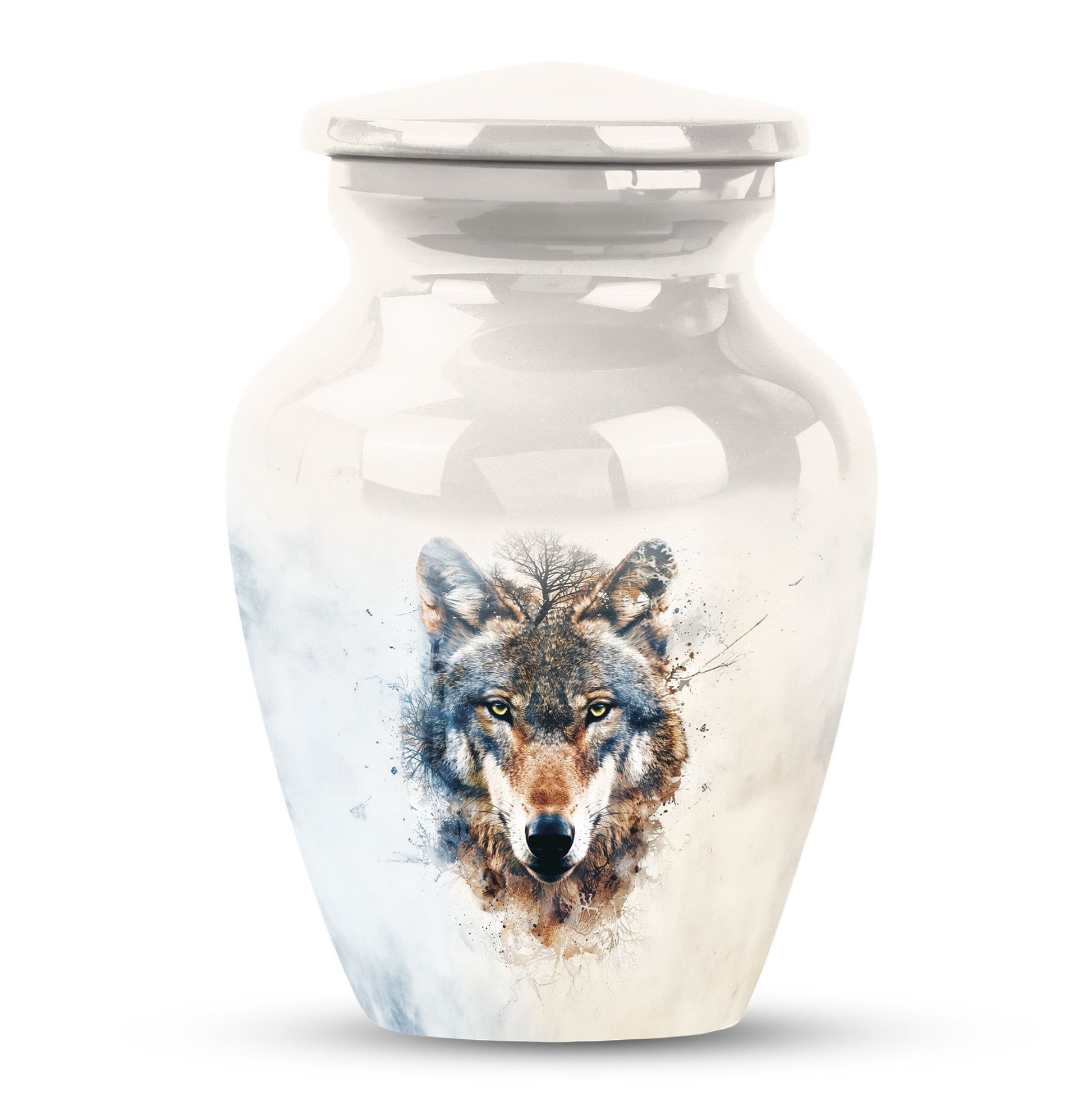 wolf howling urn, memorial urn for mom's ashes