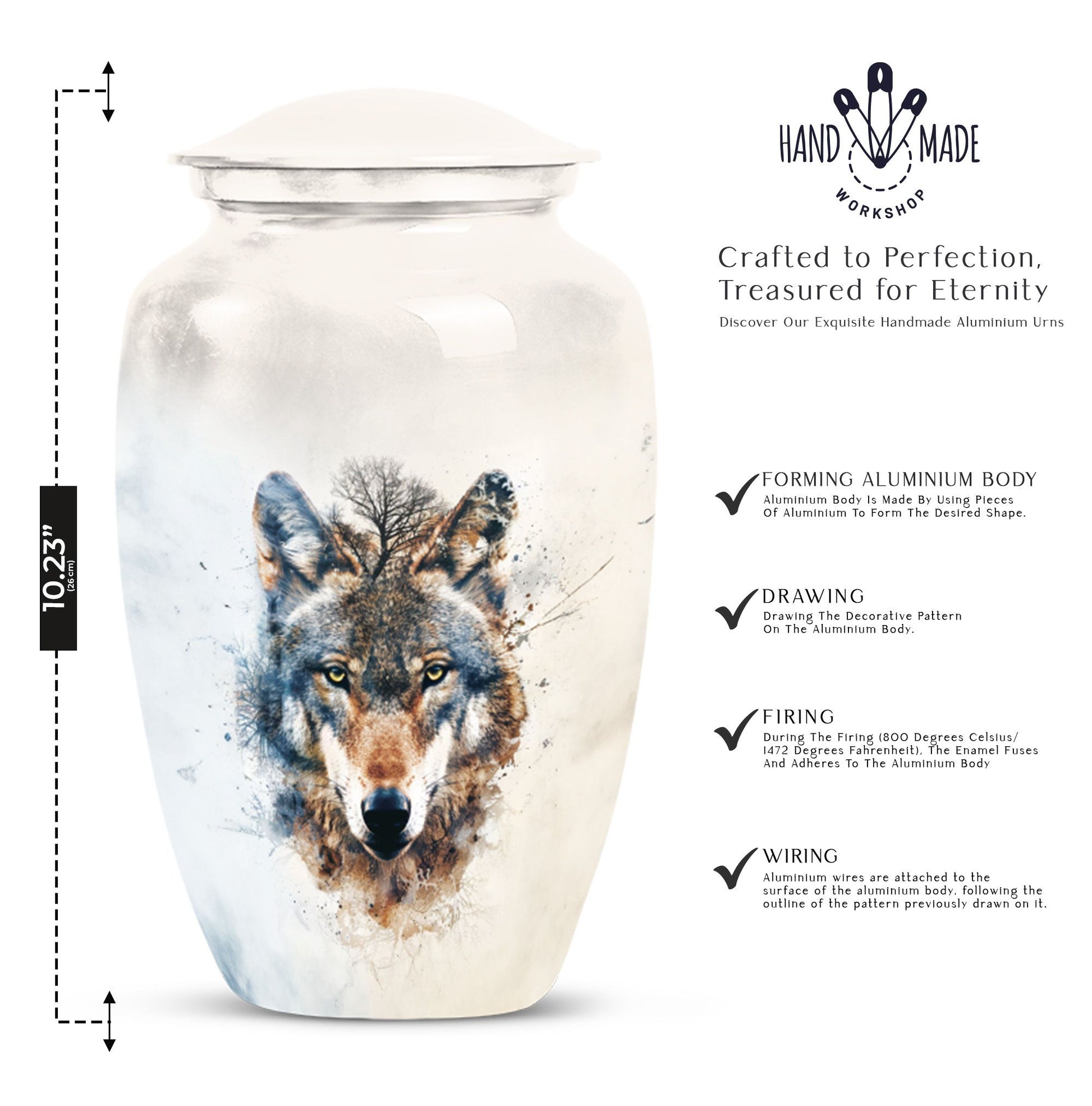 wolf howling urn, memorial urn for mom's ashes