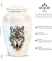 wolf howling urn, memorial urn for mom's ashes