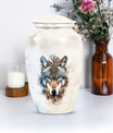 wolf howling urn, memorial urn for mom's ashes